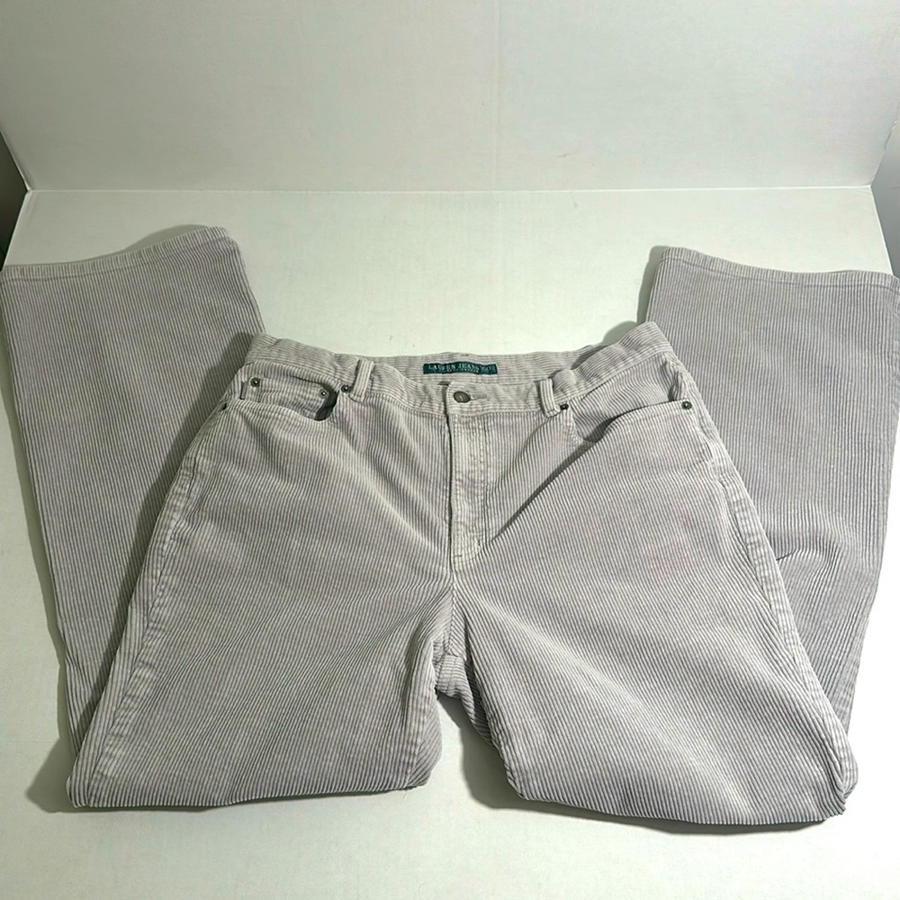 Ralph Lauren Jeans Co.‎ Womens 12 Regular Straight Leg Casual Corduroy Gray